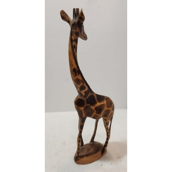 Vtg Besmo Kenya Handcarved Wooden Pair of Giraffe Figurines 12" Tall - Picture 16 of 16